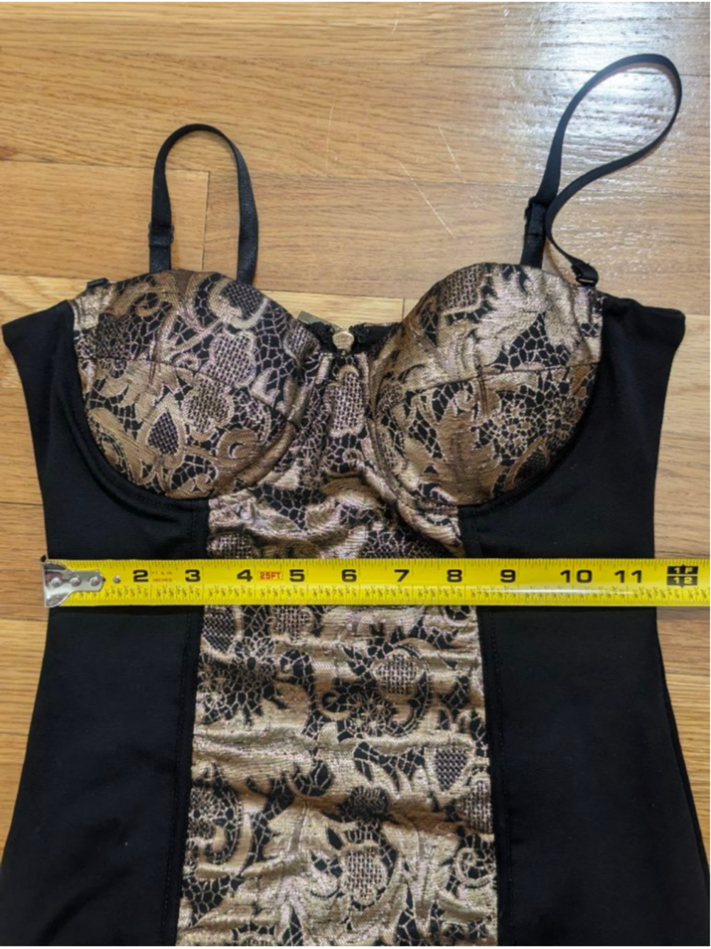 bebe Black & Gold Convertible Strapless Bodycon Dress XXS - Picture 9 of 14